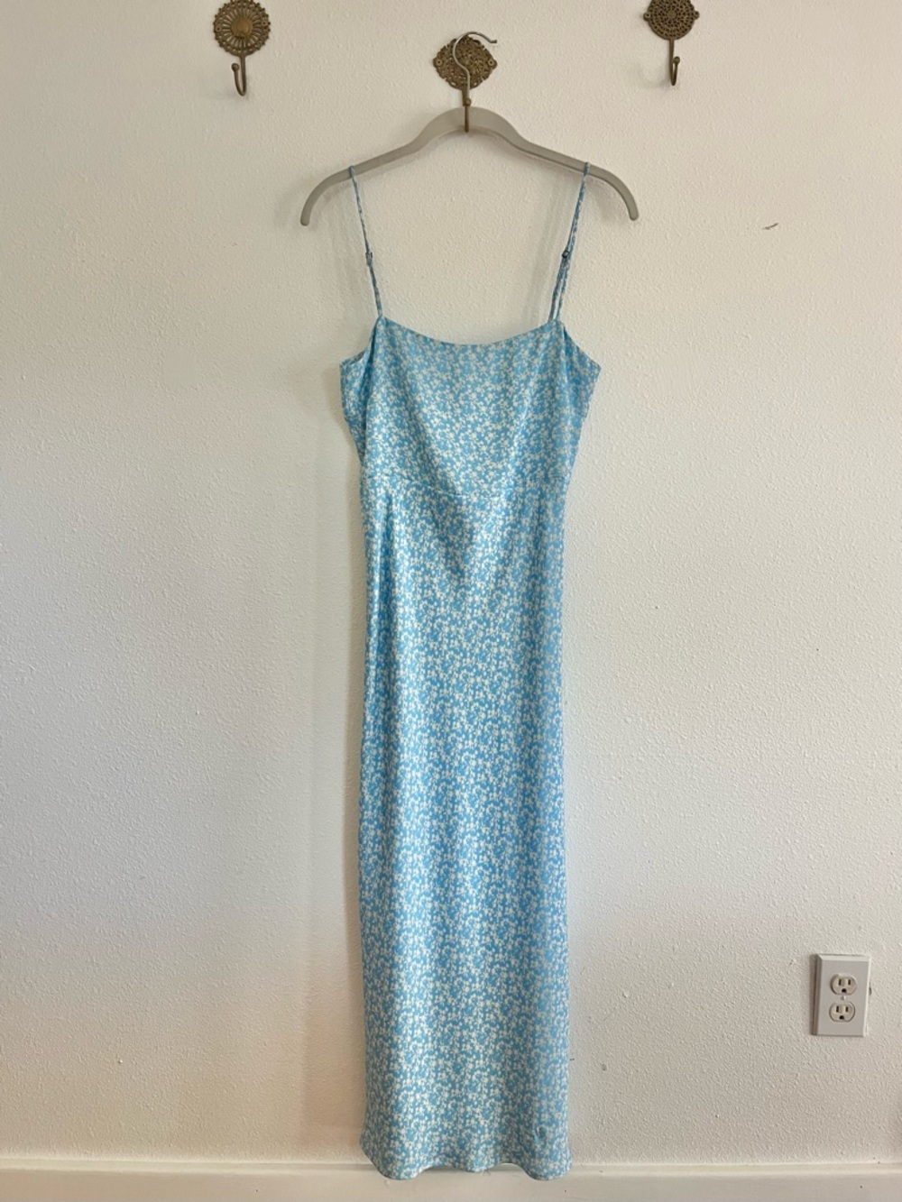RESA Light Blue Floral Maxi Slip Dress